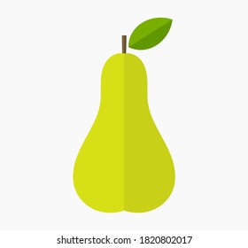Icono de diseño plano verde de fruta perez. Ilustración vectorial.