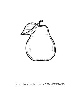 Pear fruit hand drawn outline doodle icon. Fresh healthy fruit - pear vector sketch illustration for print, web, mobile and infographics isolated on white background.
