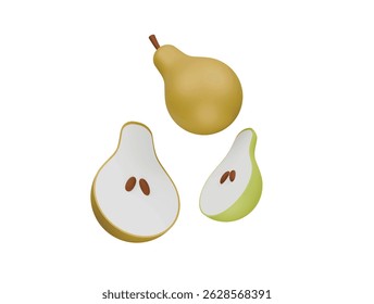  pear fruit icon 3d illustration render