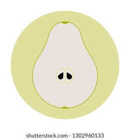 pear fruit icon. flat sign of natural organic fruit in circle on white background. colorful vector illustration easy to edit and customize. eps 10