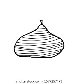 Pear fruit icon in hand drawn style. Vector illustration. Perfect for print, kitchen, textile