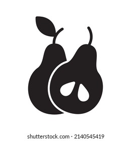 Icono de Fruto Pear Ilustración Modelo de Vector de Diseño Ilustración