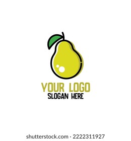 Birnenfrucht-Symbol-Logo-Design, Vektorgrafik einzeln auf weißem Hintergrund