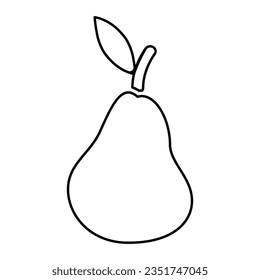 Pear Fruit Icon In Outline Style