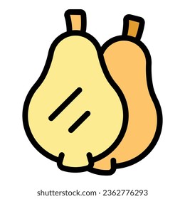 Pear fruit icon outline vector. Paleo diet. Vegan free color flat