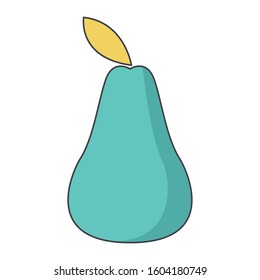 pear fruit icon over white background, vector illustration