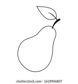 pear fruit icon over white background, flat design, vector illustration