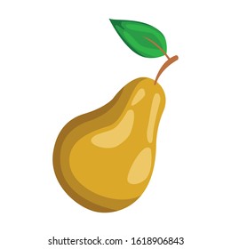 pear fruit icon over white background, vector illustration