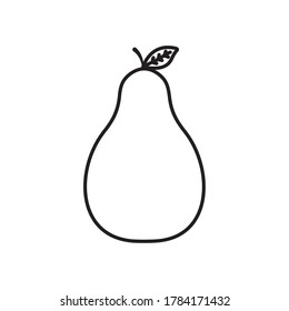 pear fruit icon over white background, line style, vector illustration