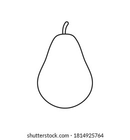 icono de la fruta de pera sobre fondo blanco, estilo de línea, ilustración vectorial