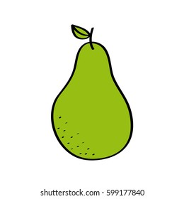 pear fruit icon over white background. colorful design. vector illustration