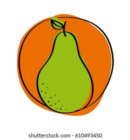 pear fruit icon over white background. colorful design. vector illustration