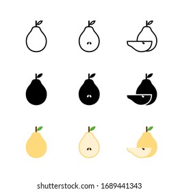 Pear Fruit Icon : Suitable for Fruits and Vegetables Theme, Infographics and Other Graphic Related Assets.