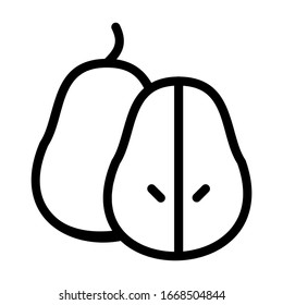 Pear Fruit Icon Symbol. Outline Style