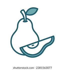 plantilla de diseño de vectores de iconos de frutos perales simple y limpio