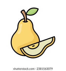 plantilla de diseño de vectores de iconos de frutos perales simple y limpio
