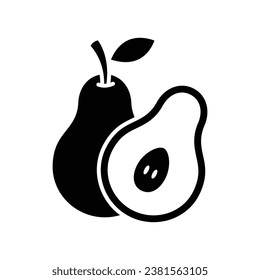 plantilla de diseño de vectores de iconos de frutos perales simple y limpio