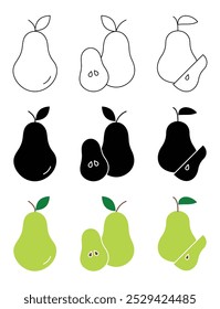 Pear fruit icon in vector format