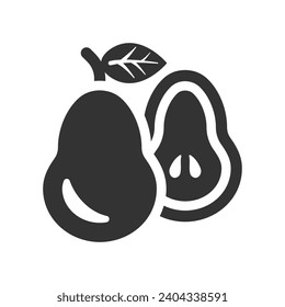Pear Fruit Icon, Vector Graphics