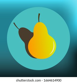 pear fruit icon vector healthy eating