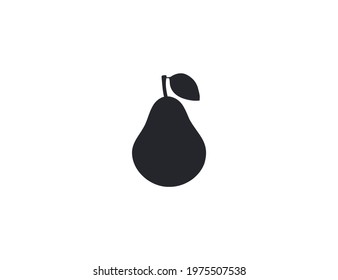 Pear, fruit icon. Vector illustration. Flat design.