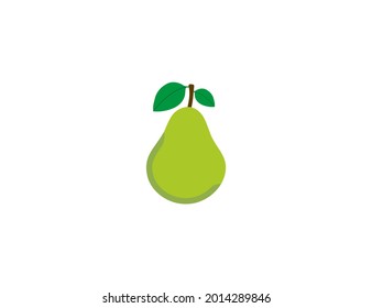 Pear, fruit icon. Vector illustration. Flat design.