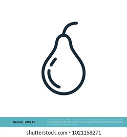 Pear Fruit Icon Vector Logo Template Illustration Design. Vector EPS 10.