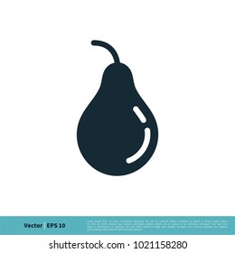 Pear Fruit Icon Vector Logo Template Illustration Design. Vector EPS 10.