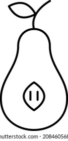 Pear Fruit Icon Vector Outline