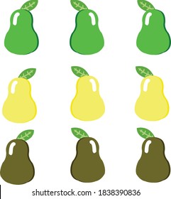 iconos de la fruta perada Ilustración vectorial.