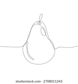 Birnenfrucht-Illustration. Kontinuierliche Linie Kunst. Bio-Lebensmittel-Zeichnung. Minimalistischer gesunder Vektor.