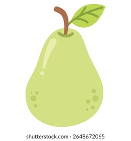 Pear fruit illustration in flat style