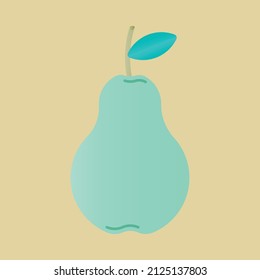 Pear. Fruit illustration. Vector illustrated pear, gradient colors. cool design
