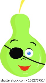 Pear fruit, illustration, vector on white background.