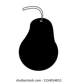 Pear fruit isolated in black and white