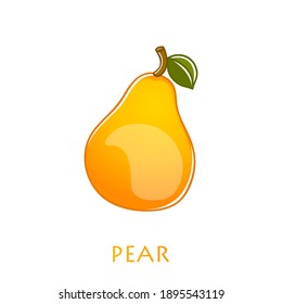 Pear fruit isolated on a white background.