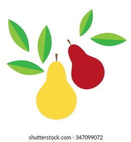 Pear fruit isolated on a white background.
