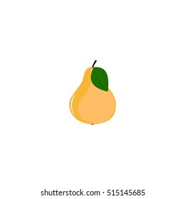 Pear fruit isolated on a white background. Pear icon