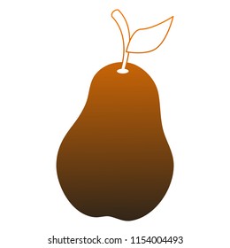Pear fruit isolated orange lines