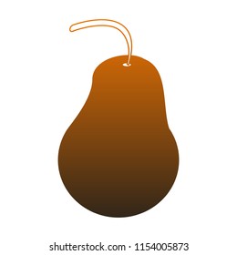 Pear fruit isolated orange lines