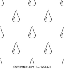 Pear fruit leaf vector plain seamless pattern. Simplified retro illustration. Wrapping, scrapbook paper background.Childish cartoon style bright garden. Element for design, wallpaper, fabric printing