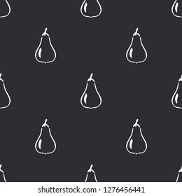 Pear fruit leaf vector plain seamless pattern. Simplified retro illustration. Wrapping, scrapbook paper background.Childish cartoon style bright garden. Element for design, wallpaper, fabric printing