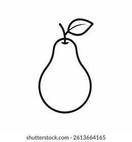 Pear fruit line art on white
