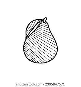 Pear Fruit Line Art Style Creative Logo