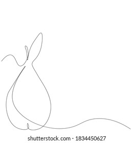 Pear fruit line drawing. Vector illustration