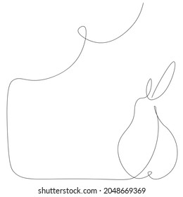 Pear fruit line drawing vector illustration