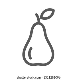 Pear fruit line icon. Vector illustration.