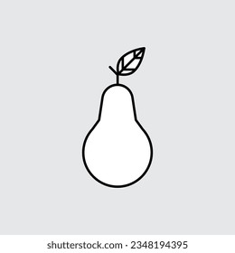 Icono de la línea de fruta de la oreja. Ilustración vectorial.