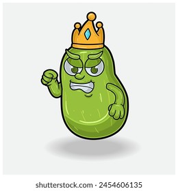 Pear Fruit Mascot Character Cartoon With Angry expression. Vector Illustrations