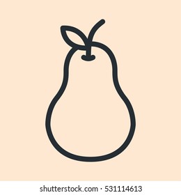 Pear Fruit Minimal Flat Line Outline Stroke Icon Pictogram Symbol